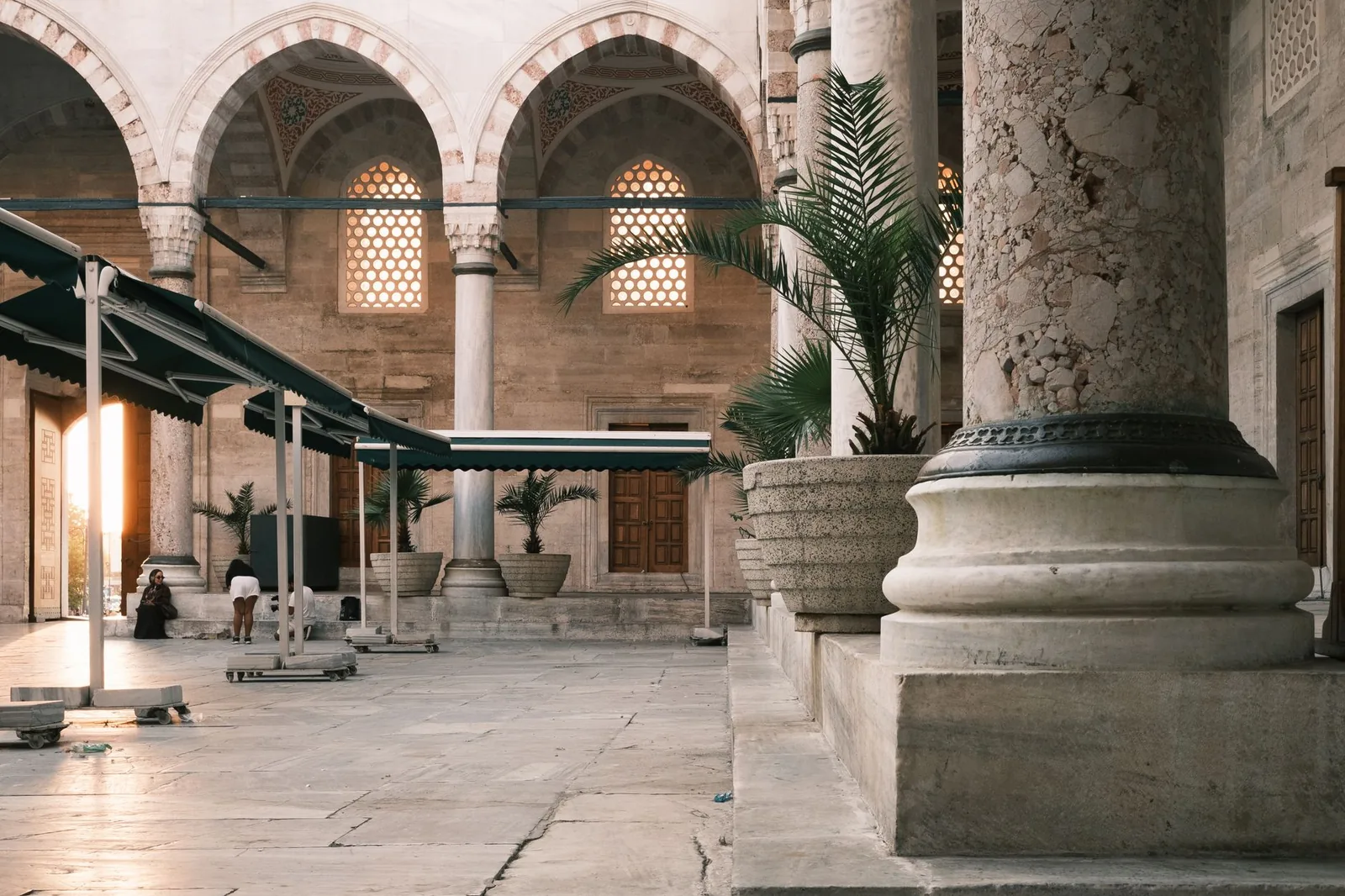 Historic hotel Istanbul courtyard in a restored 19th-century building