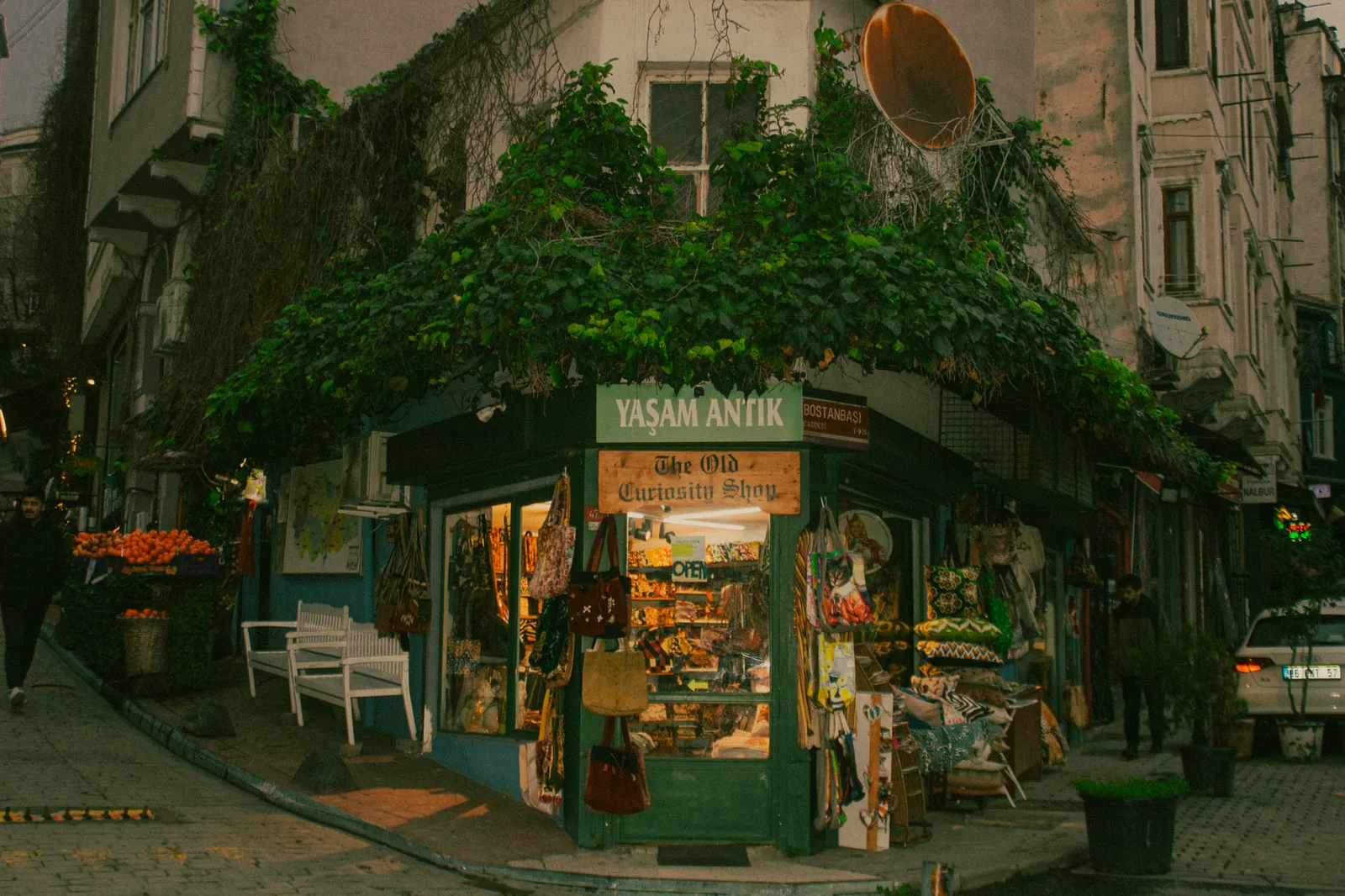 Vintage antique shop street near a historic boutique hotel Istanbul in Çukurcuma