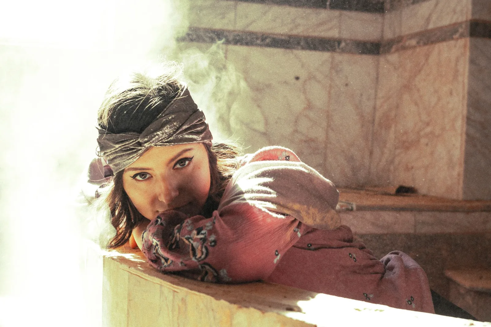 hammam style marble bathroom in a Beyoğlu penthouse suite
