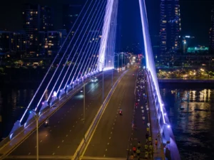 Istanbul Marathon 2026 runners crossing the bridge between two continents