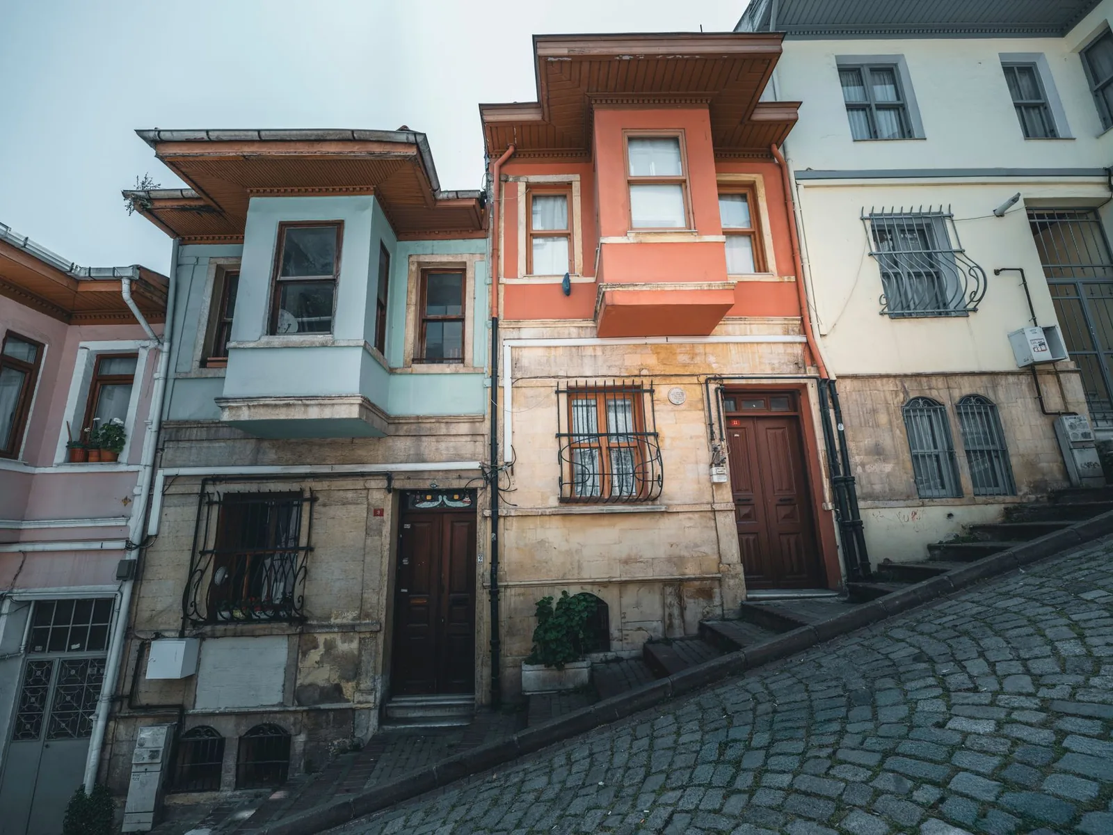 Historic street view close to a hotel near Istiklal Avenue in Çukurcuma