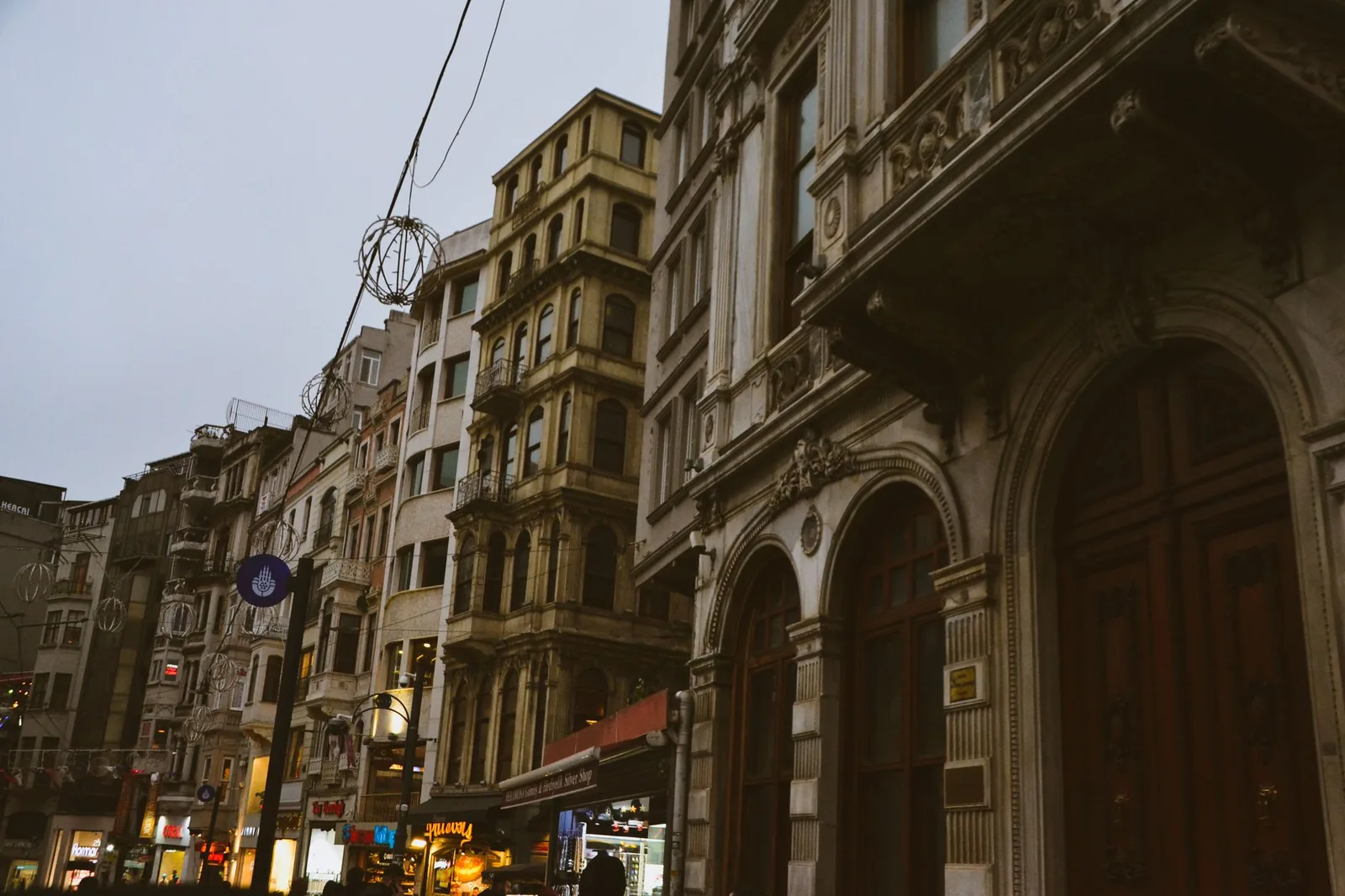 Historic Faik Pasha building facade in Beyoğlu Istanbul