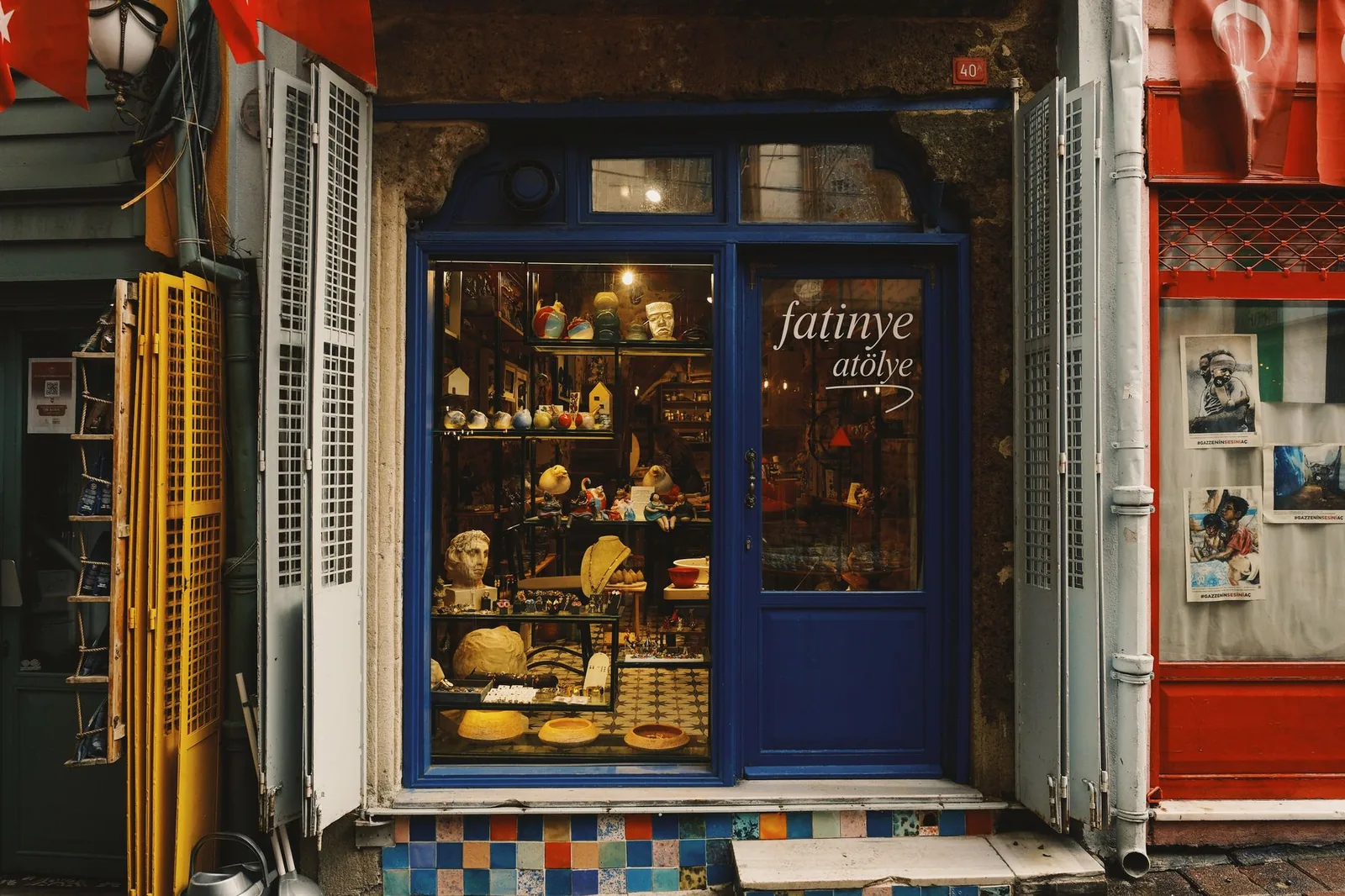Antique shop street in Cukurcuma near Beyoglu hotels